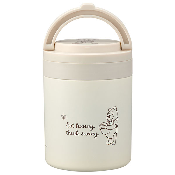 【お取り寄せ商品】折りたたみ ハンドル付き 保温 保冷 デリカポット 500ml プーさんシンプルロゴ
