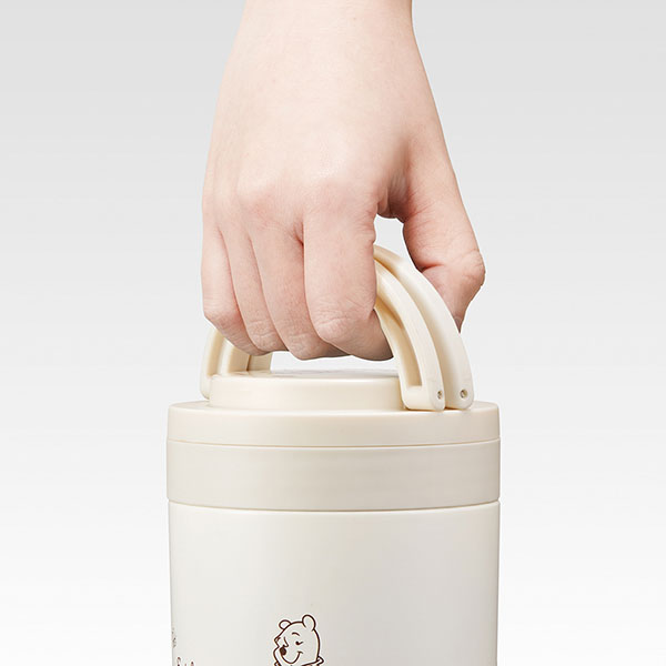 【お取り寄せ商品】折りたたみ ハンドル付き 保温 保冷 デリカポット 500ml プーさんシンプルロゴ