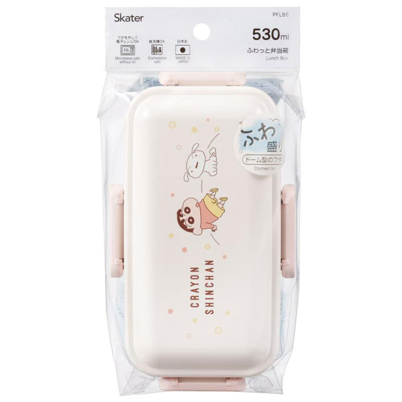 【お取り寄せ商品】おかずがつぶれにくい ふわっと弁当箱 1段 530ml  クレヨンしんちゃん パステル