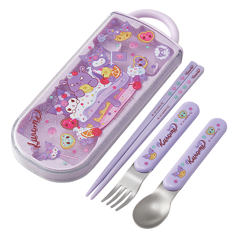 食洗機対応 スライド式トリオセット 箸16.5cm・スプーン・フォーク クロミファンシー