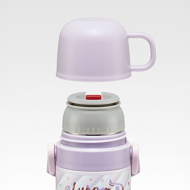 超軽量 2WAY ステンレスボトル ショルダーベルト付 クロミちゃん 保温・保冷 直飲み470ml コップ飲み430ml