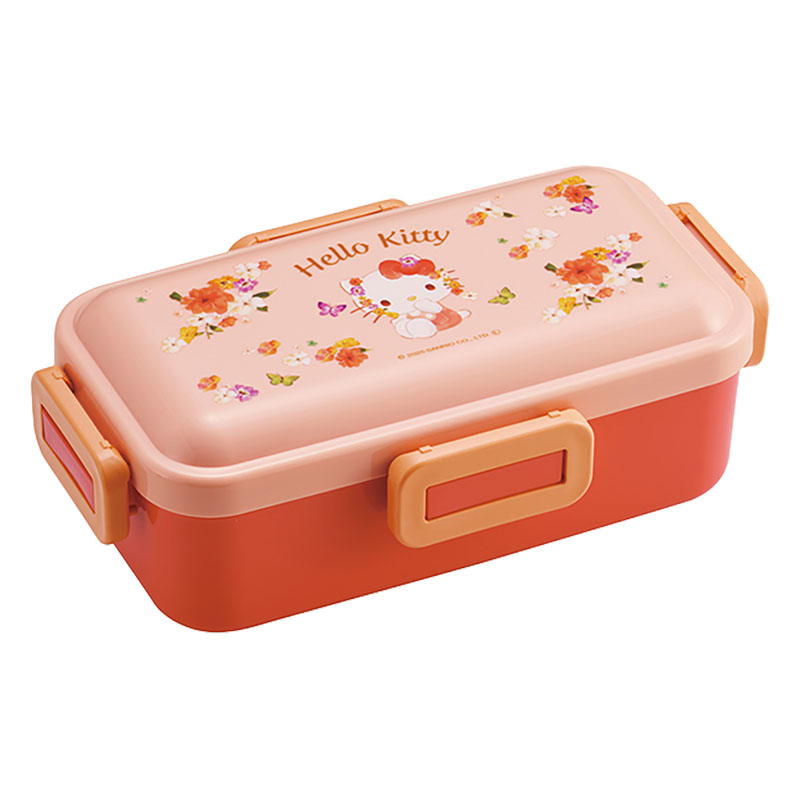 おかずがつぶれにくい ふわっと弁当箱 1段 530ml ハローキティパステル水彩 花柄