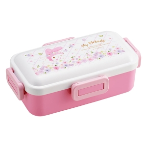 おかずがつぶれにくい ふわっと弁当箱 1段 530ml マイメロディパステル水彩 花柄