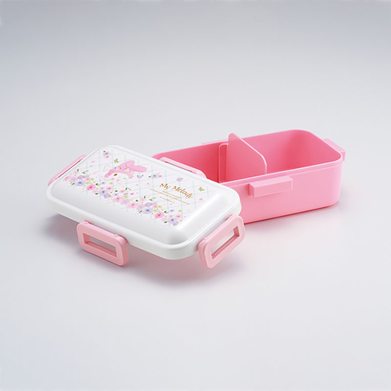 おかずがつぶれにくい ふわっと弁当箱 1段 530ml マイメロディパステル水彩 花柄