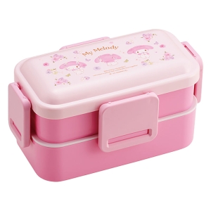 おかずがつぶれにくい ふわっとフタ弁当箱 2段 600ml マイメロディパステル水彩 花柄