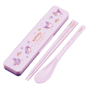 音が鳴らないコンビセット 箸18cm・スプーン クロミパステル水彩 花柄