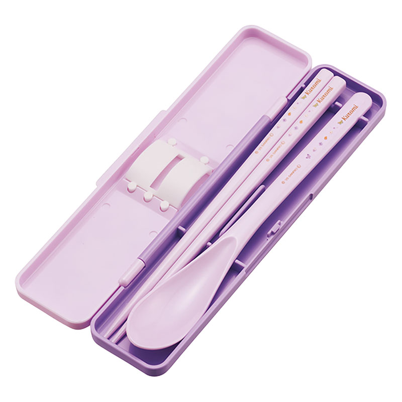 音が鳴らないコンビセット 箸18cm・スプーン クロミパステル水彩 花柄