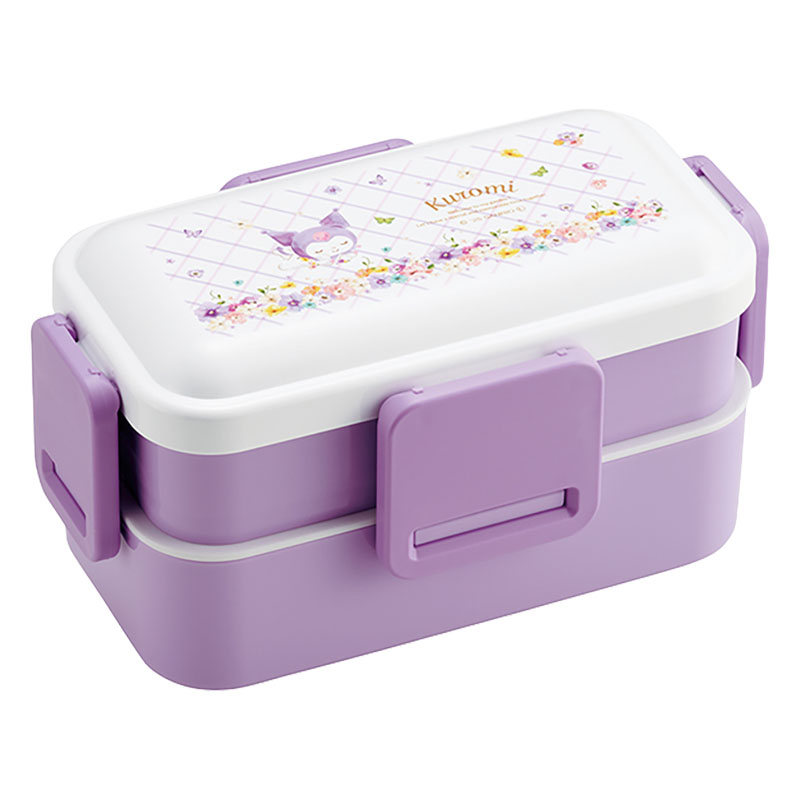 おかずがつぶれにくい ふわっとフタ弁当箱 2段 600ml クロミパステル水彩 花柄