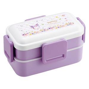 おかずがつぶれにくい ふわっとフタ弁当箱 2段 600ml クロミパステル水彩 花柄