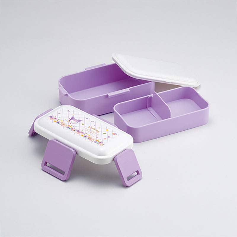 おかずがつぶれにくい ふわっとフタ弁当箱 2段 600ml クロミパステル水彩 花柄