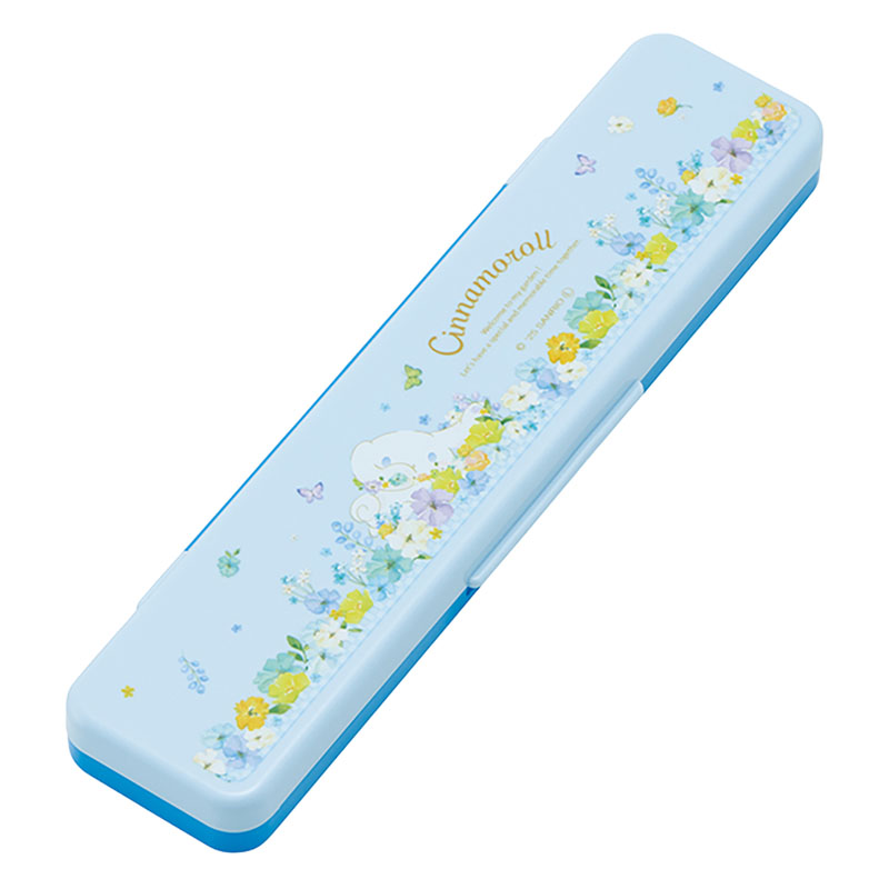 音が鳴らないコンビセット 箸18cm・スプーン シナモロールパステル水彩 花柄