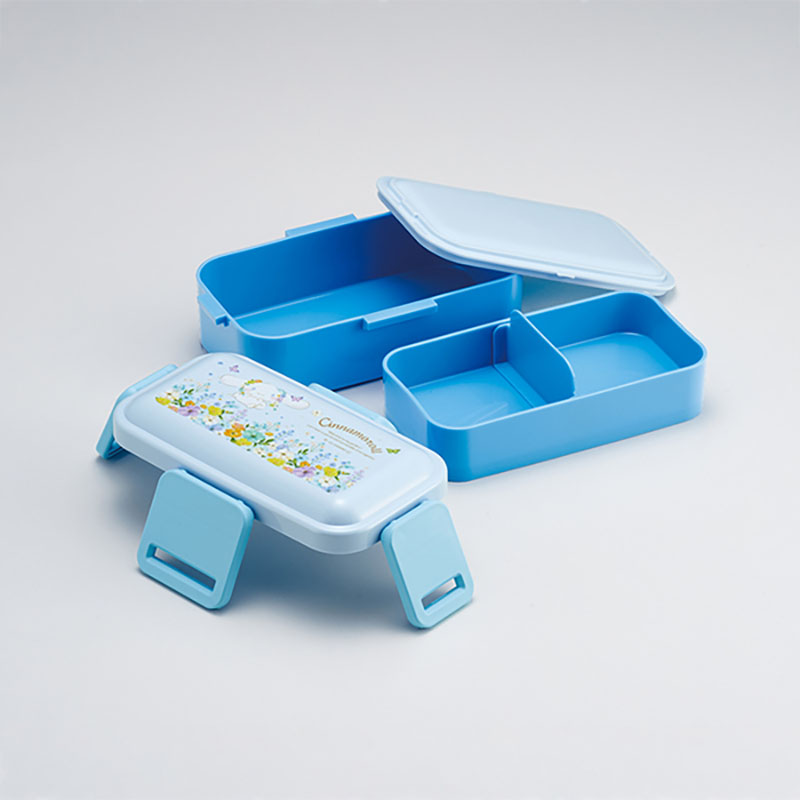 おかずがつぶれにくい ふわっとフタ弁当箱 2段 600ml シナモロールパステル水彩 花柄