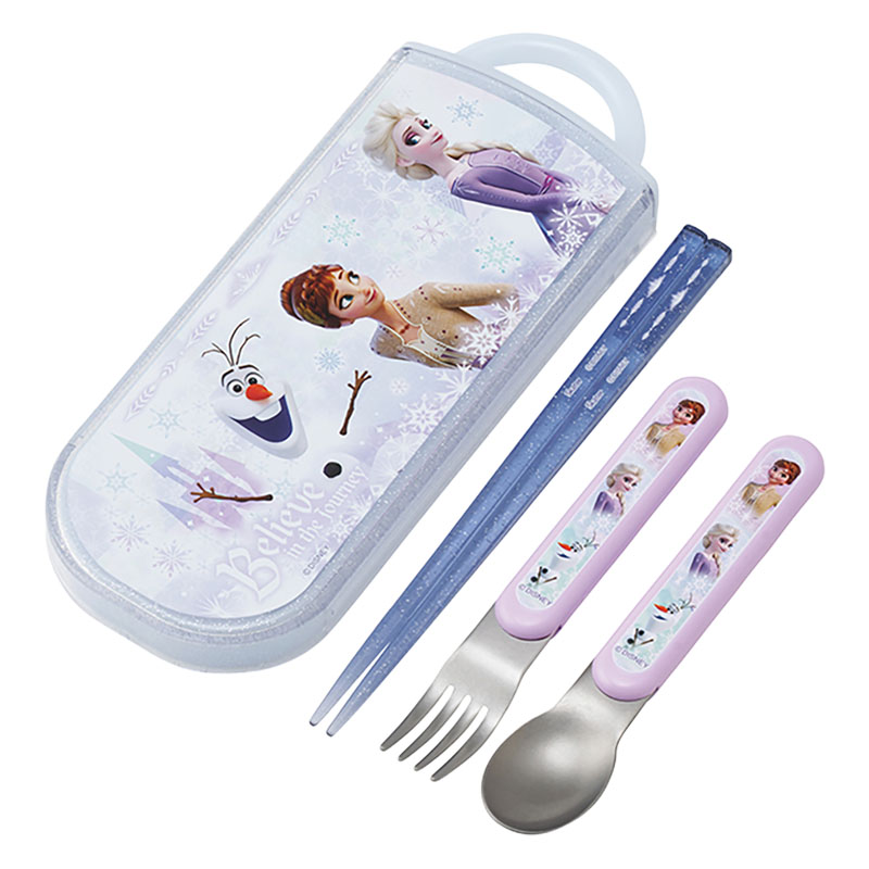 食洗機対応 スライド式トリオセット 箸16.5cm・スプーン・フォーク アナと雪の女王