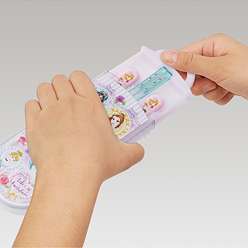 食洗機対応 スライド式トリオセット 箸16.5cm・スプーン・フォーク ディズニープリンセス