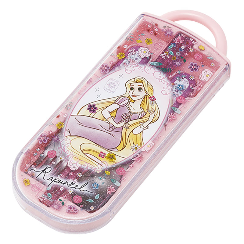 【お取り寄せ商品】食洗機対応 スライド式トリオセット 箸16.5cm・スプーン・フォーク 塔の上のラプンツェル26