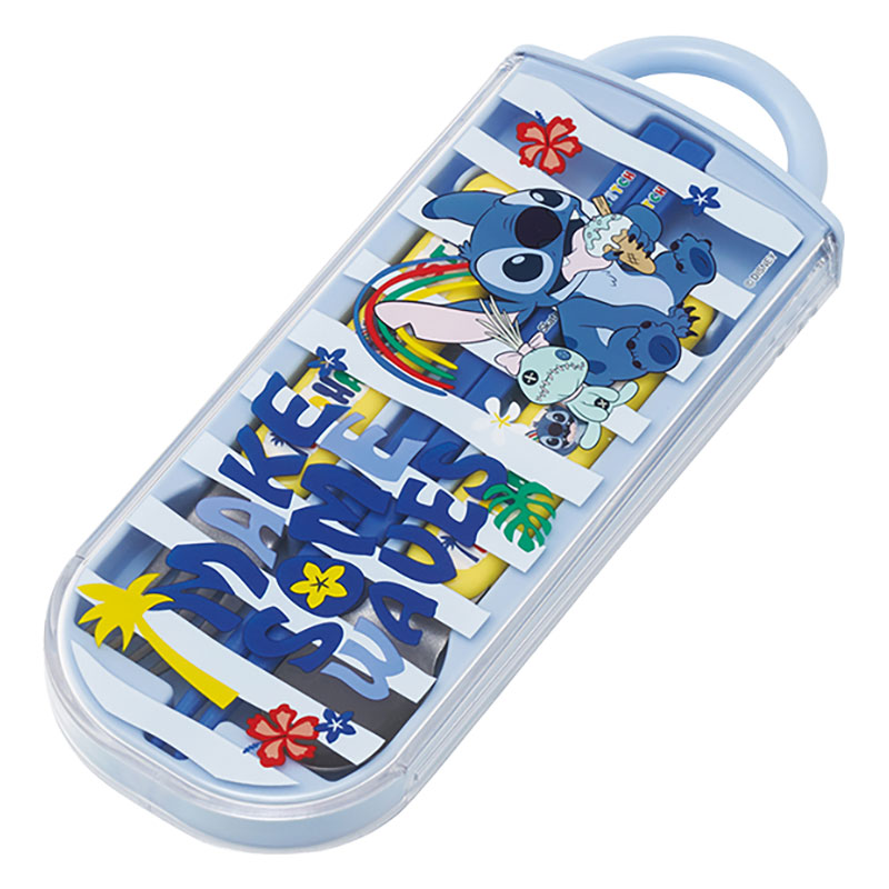 【お取り寄せ商品】食洗機対応 スライド式トリオセット 箸16.5cm・スプーン・フォーク スティッチ26