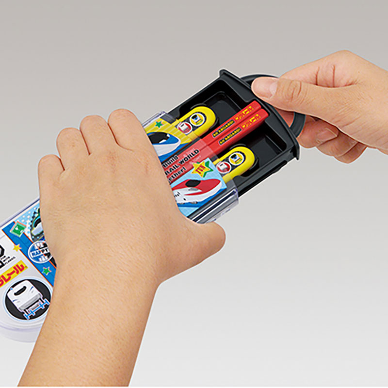 【お取り寄せ商品】食洗機対応 スライド式トリオセット 箸16.5cm・スプーン・フォーク プラレール26