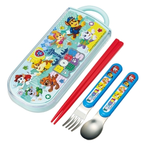 【お取り寄せ商品】食洗機対応 スライド式トリオセット 箸16.5cm・スプーン・フォーク パウパトロール26