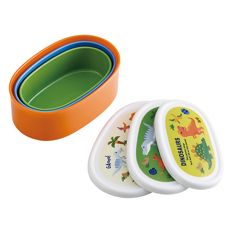 シール容器 3P(L400ml M280ml S180ml)セット ディノサウルス