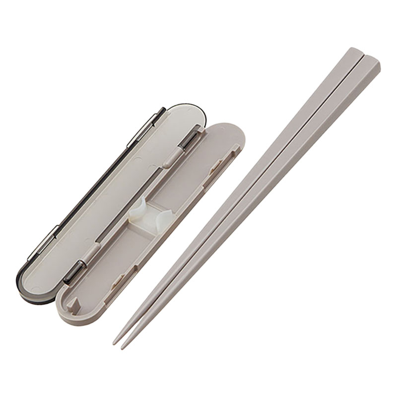 音のならない ハーフ箸箱 18cm箸付 スモーキーグレー