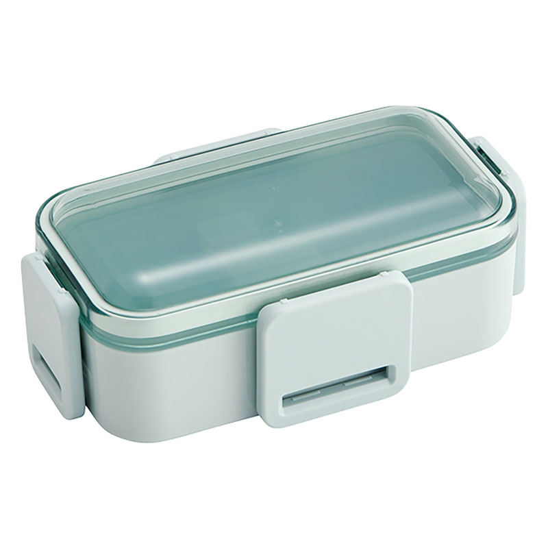 おかずがつぶれにくい ふわっとフタ弁当箱 2段 600ml スモーキーグリーン