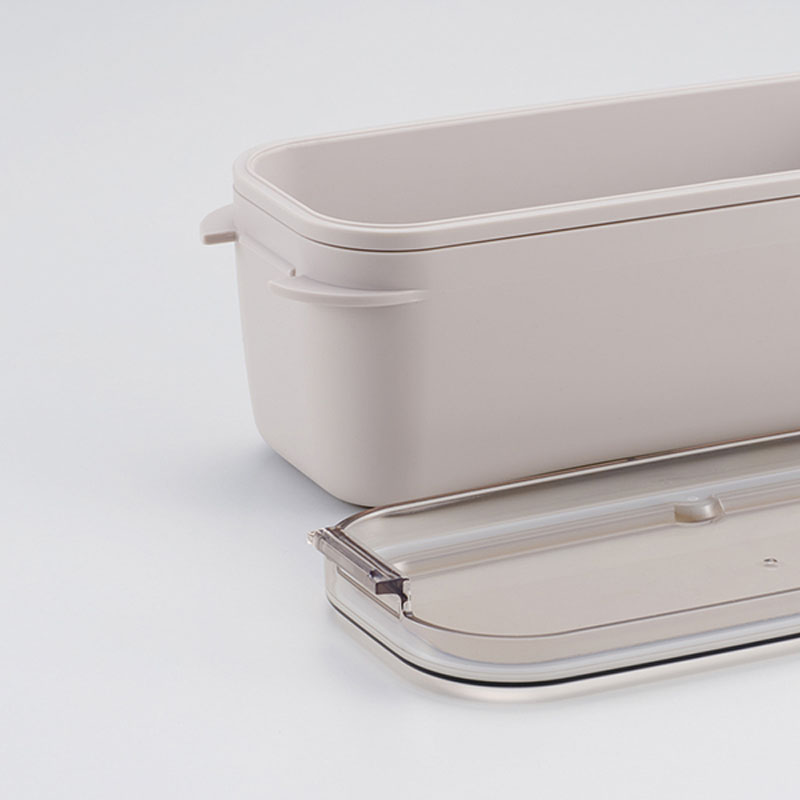 ラク洗 2段 ランチボックス 800ml サンドホワイト