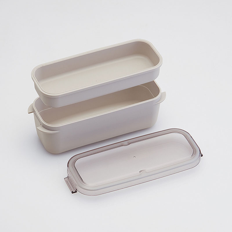 ラク洗 2段 ランチボックス 800ml サンドホワイト