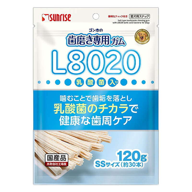 ゴン太の歯磨き専用ガム SSサイズ L8020乳酸菌入り 120g