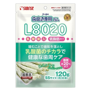 ゴン太の歯みがき専用ガム SSサイズ L8020乳酸菌入り クロロフィル入り 低脂肪 120g