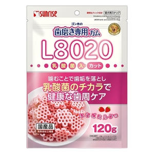 ゴン太の歯磨き専用ガム L8020乳酸菌入り カット いちごミルク味 120g