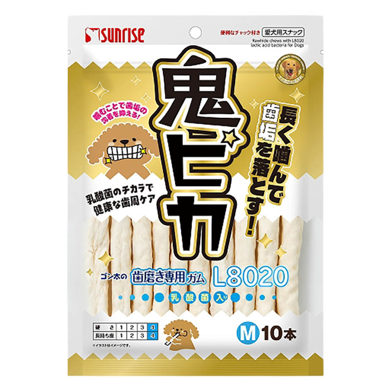 ゴン太の歯磨き専用ガム L8020乳酸菌入り 鬼ピカ Mサイズ 10本