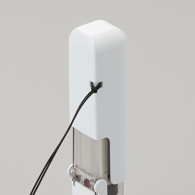 ワンタッチ式印鑑ホルダー ハンコ・ベンリ ダークブルー ロック・ストラップ穴付