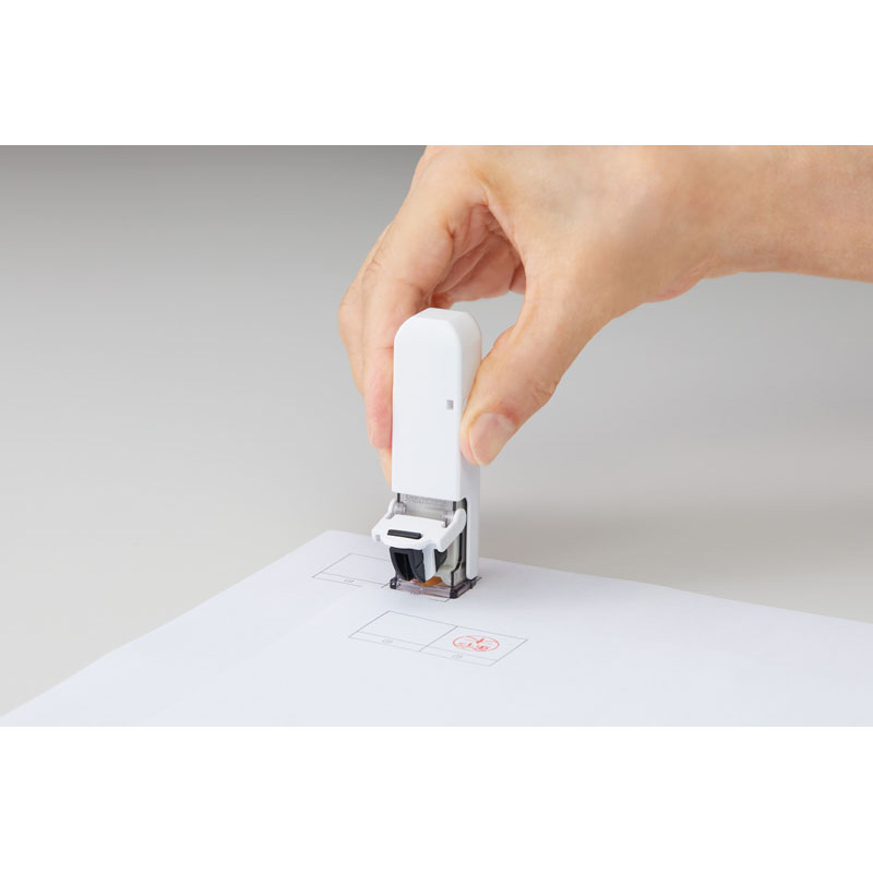 ワンタッチ式印鑑ホルダー ハンコ・ベンリ グレイッシュブルー ロック・ストラップ穴付