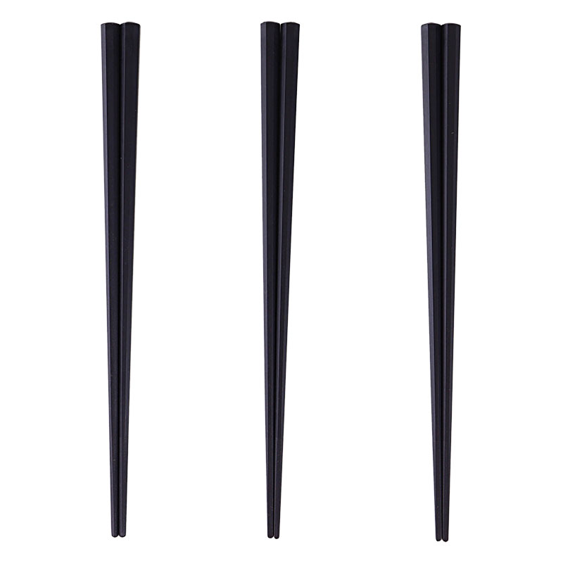 八角箸 耐熱樹脂製 3P 23cm 黒
