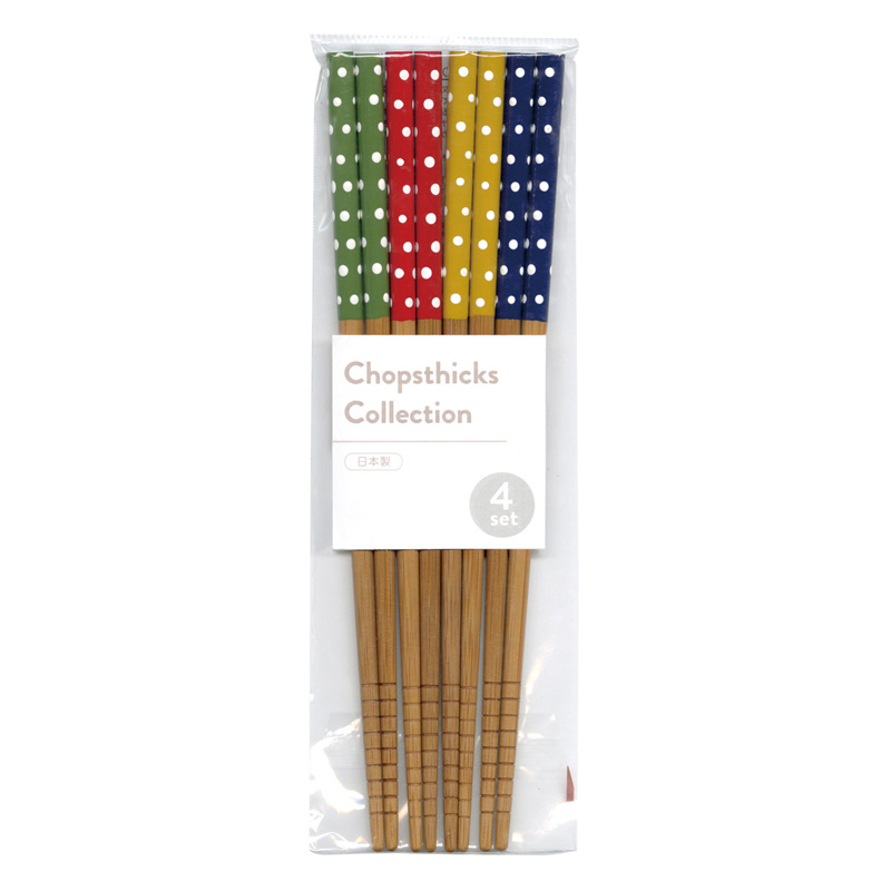 ドット箸 22.5cm 4膳組