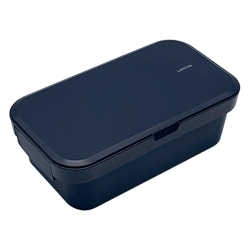 ランタス 弁当箱 1段 800ml 箸付き(18.5cm) ネイビー×ブラック