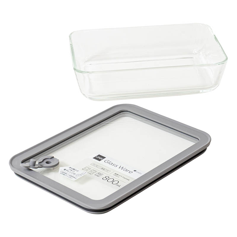 密閉ガラス 保存容器 長角型 800ml MGO-800