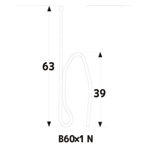 カーテン用フック プリーツフックB60X1 シルバー 10本入 10個