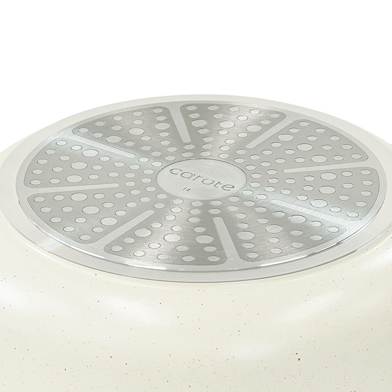 carote IH 超深型マルチパン 22cm ホワイト ガス火・IH対応