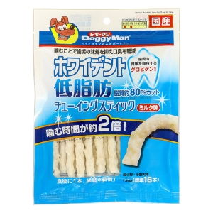 ホワイデント低脂肪 チューイングスティック ミルク味 130g