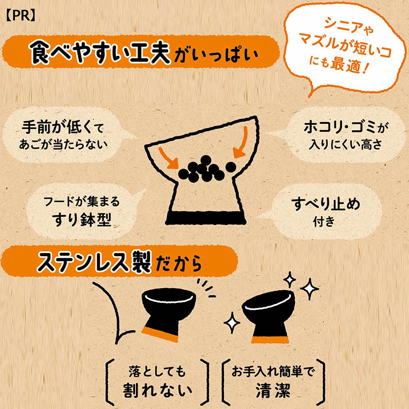 ステンレスのテーブル食器 犬用 S