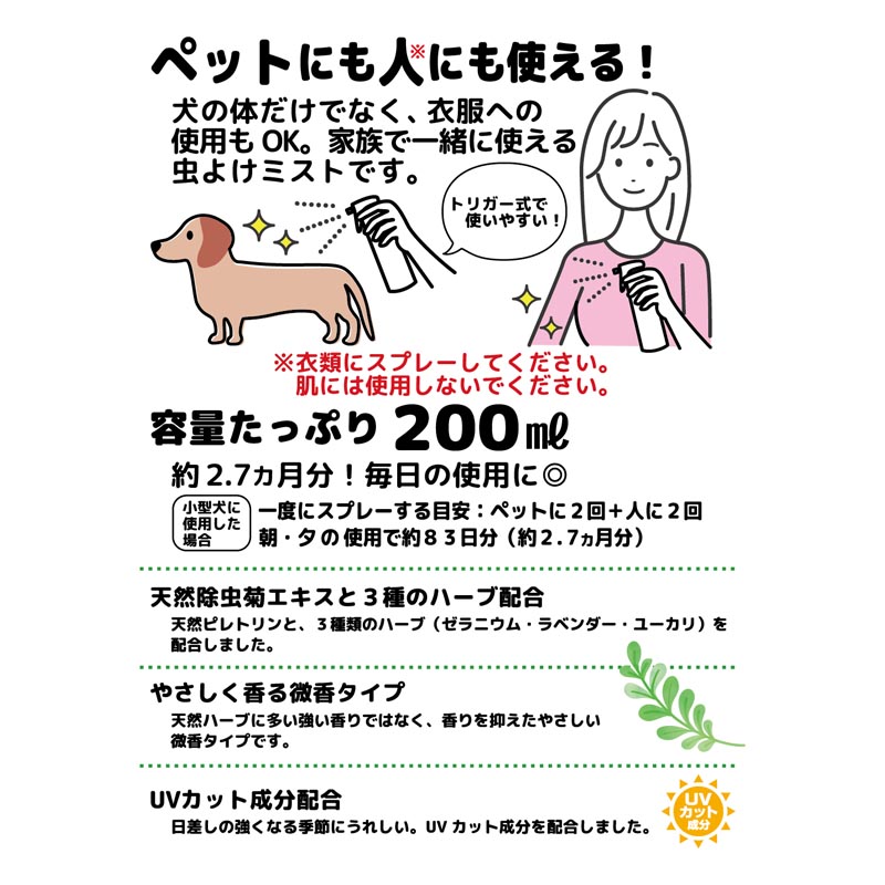 おでかけ前に ハーブ 虫よけミスト 200ml