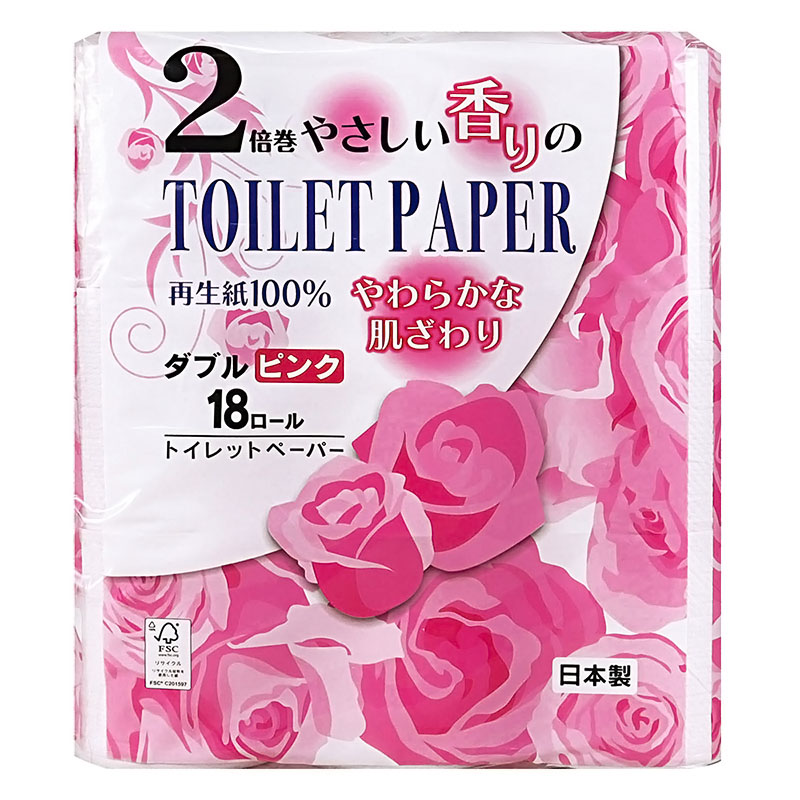 やさしい香り ピンク 2倍巻 ダブル18ロール