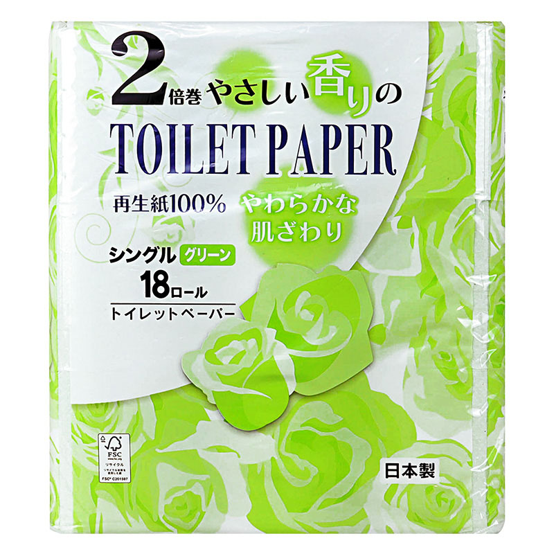 やさしい香り グリーン 2倍巻 シングル 18ロール