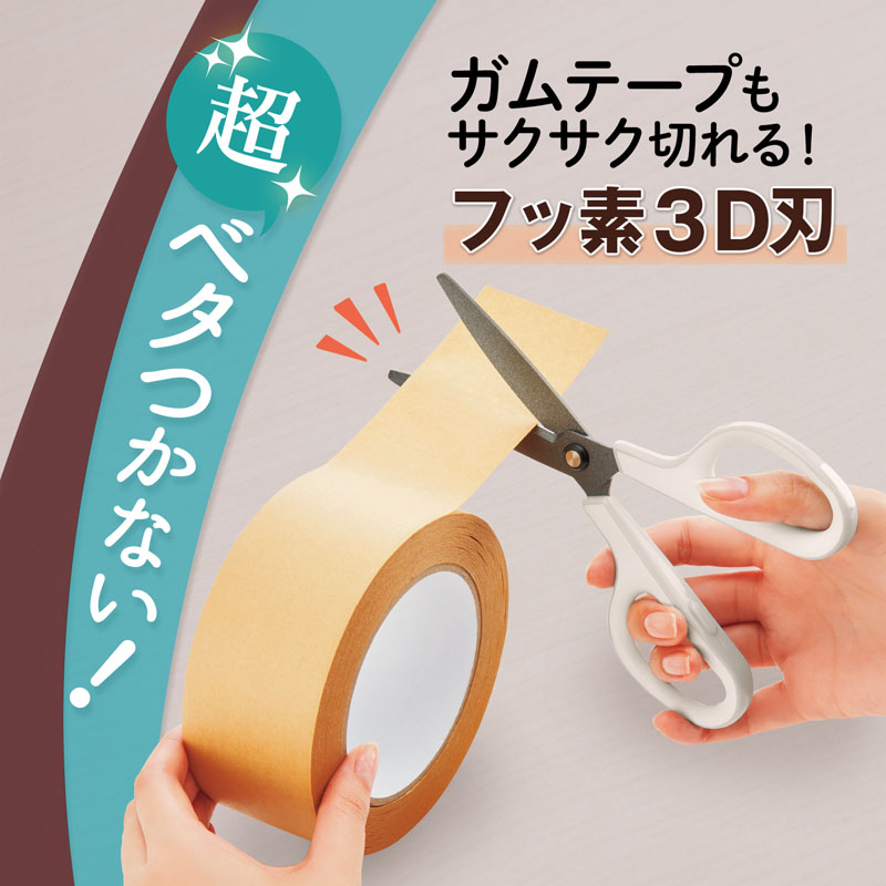 フィットカットカーブ フッ素3D刃 左右対称型 キャップ付 ホワイト