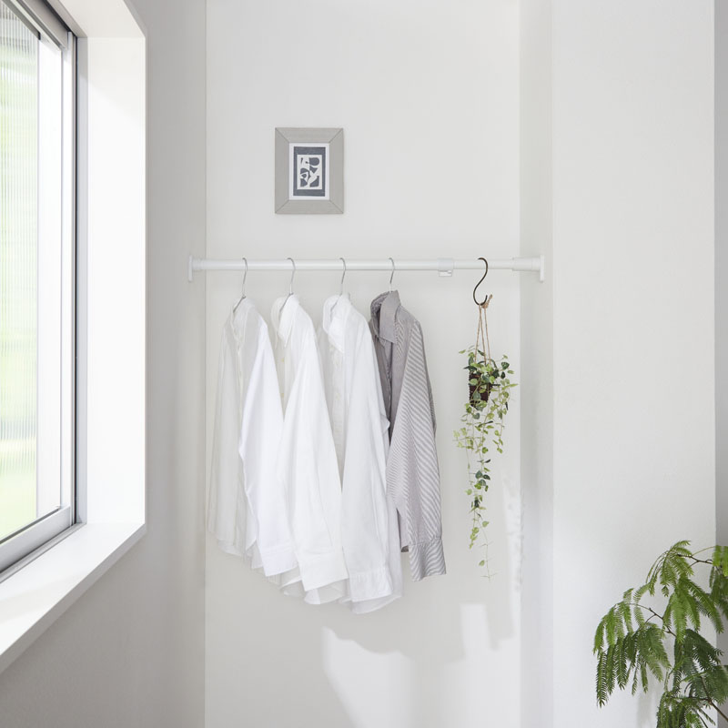 突っ張り棒50M ジャッキ式 マットホワイト