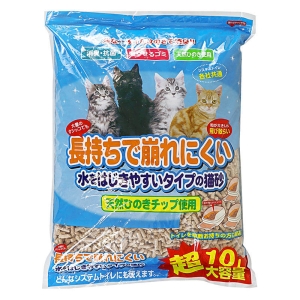 長持ちで崩れにくい水をはじきやすいタイプの猫砂 10L