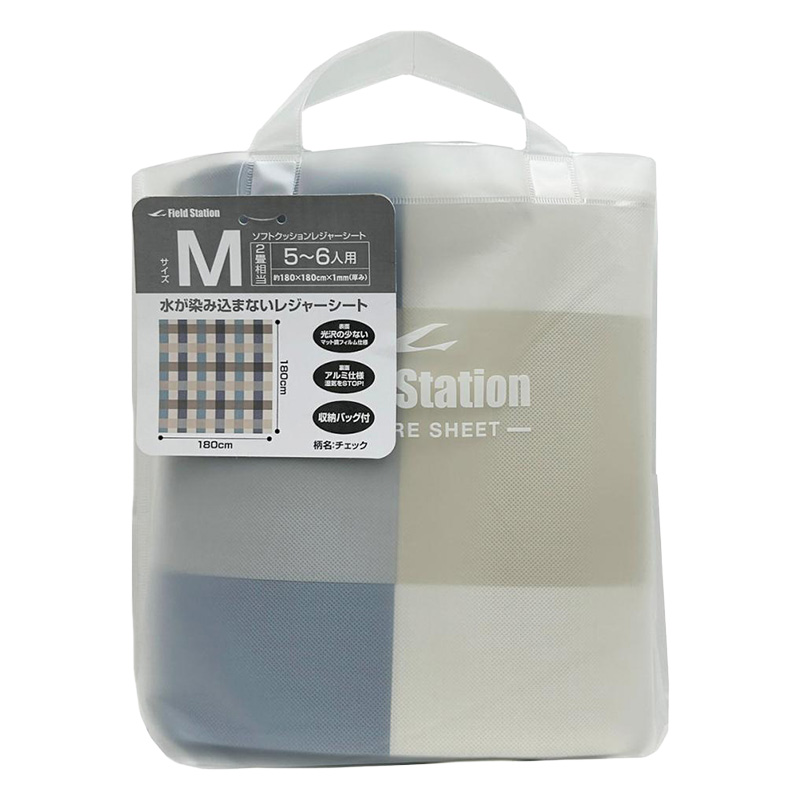 クッションレジャーシート Ｍ チェック <ペグ・ハトメ無>