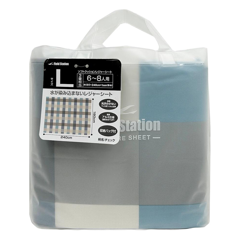 クッションレジャーシート L チェック <ペグ・ハトメ無>