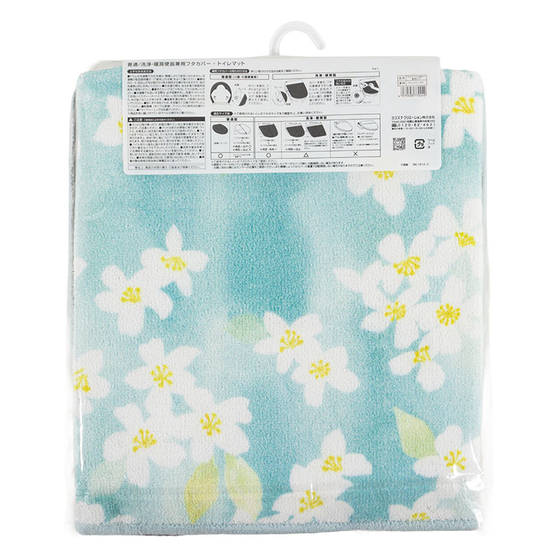 洋式トイレ フタカバー+トイレマット2点セット 普通型(U型・O型便座)洗浄・暖房型兼用タイプ ジャスミン